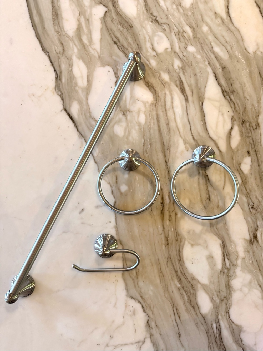 Classic 4-Piece Bathroom Accessory Set in Brushed Nickel